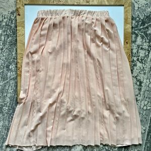 Boohoo - Pastel Pink Pleated Midi Skirt - Size 10